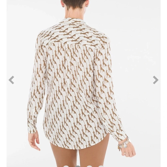 Chicos 2 whimsy cheetah shirt lightweight all over print US size 12 - Picture 2 of 7